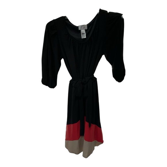 Sweet Storm Black and Red Sheath Dress with Dolman Sleeves - Picture 1 of 8